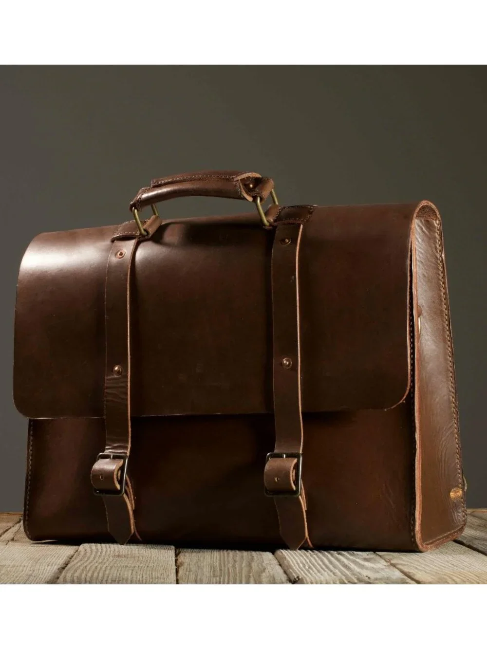 Satchel & Page 4-Way Brown Leather Briefcase Laptop Backpack